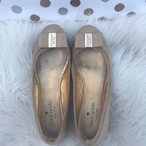 Kate Spade ♠️ Ballerina Bow Flats Slip ons -Nude